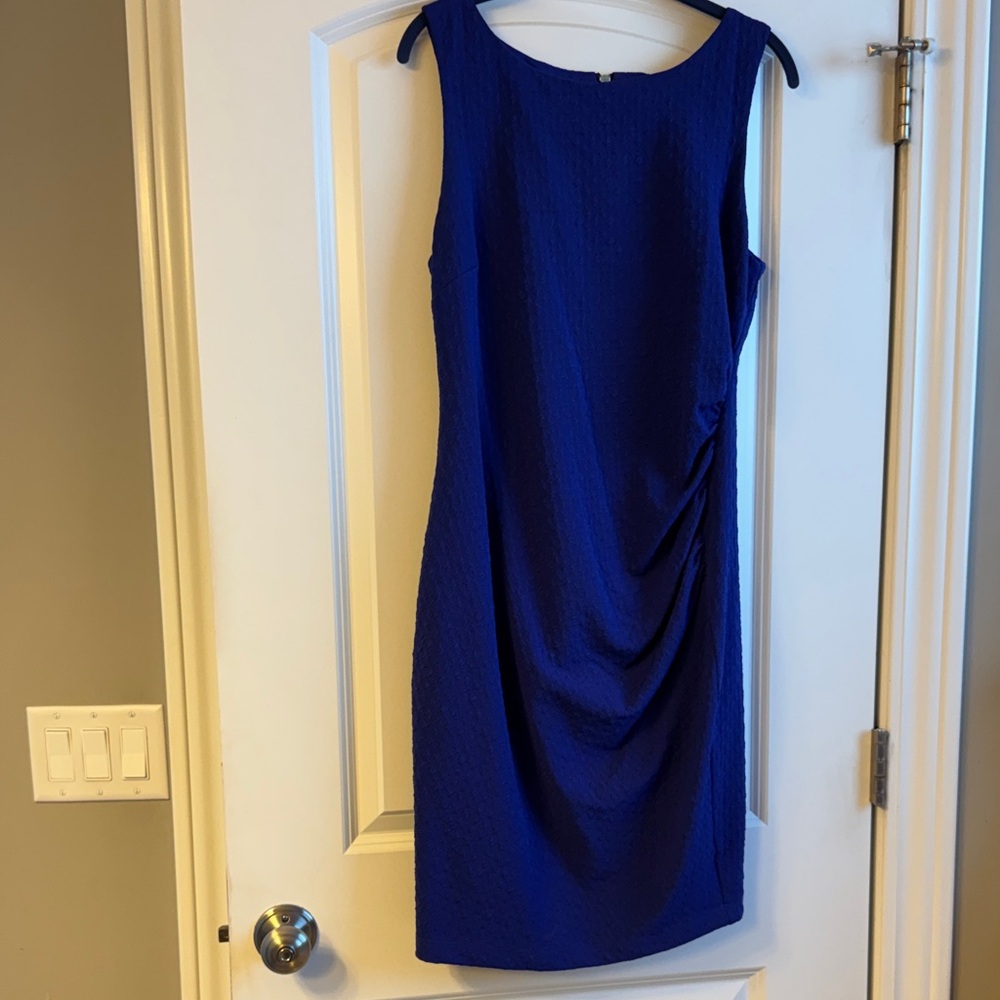 Bisou Bisou Royal Blue Draped Midi Dress